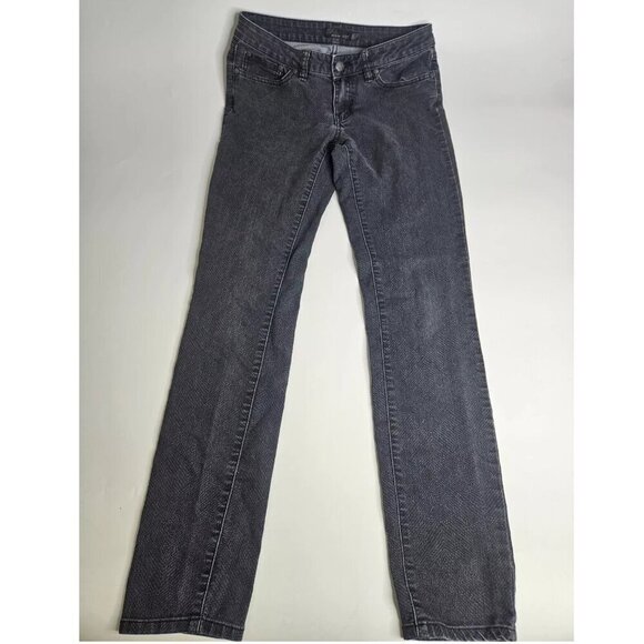 prAna Pants Women's 4/27 Gray Jeans Low Rise Skinny Stretch Organic Cotton Hike - Picture 1 of 4